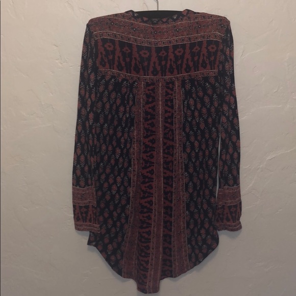 Lucky Brand Orange and Navy Patterned Tunic - Picture 6 of 6